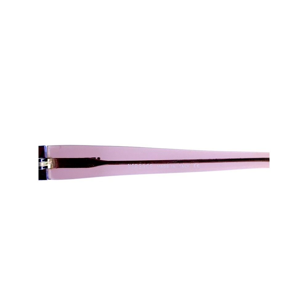 Versace Matte Purple Metal Rectangular Glasses Clear Pink Temple MOD 52 16 130 - Picture 8 of 8